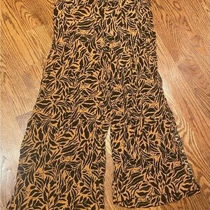 Animal Print Wide-Leg Pants